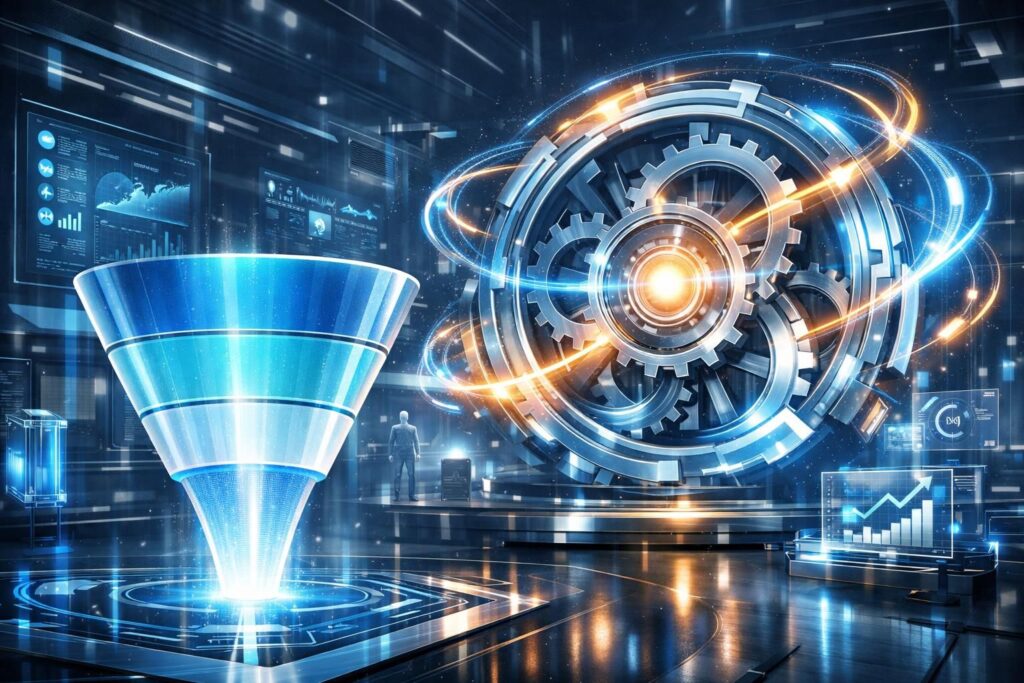 découvrez comment les architectures marketing évoluent en 2026, passant du modèle traditionnel du funnel à la dynamique du flywheel pour maximiser l'engagement et la croissance.